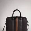 Ted Baker Brown Nevver Brn-Choc Striped Pu Document Bag