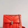 Ted Baker Red Ayalina Leather Puffer Quilt Detail Mini Xbody Bag