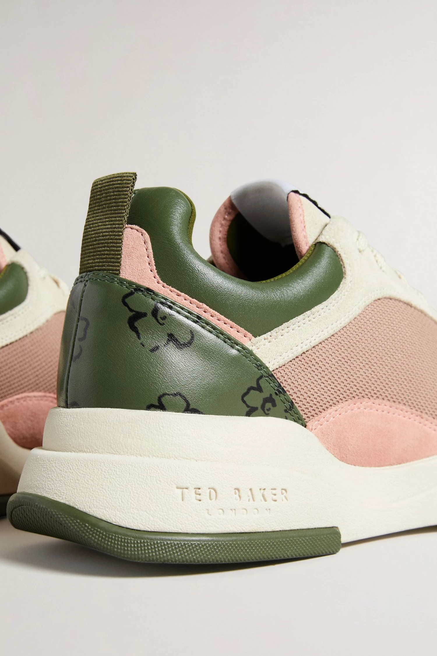 Ted Baker Khaki Green Tabbiy Magnolia Flower Chunky Trainers 6 Ted Baker Khaki Green Tabbiy Magnolia Flower Chunky Trainers - Image 4