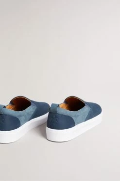 Ted Baker Simmon Navy Blue Nubuck Casual Elastic Sneakers -tedbaker Shop Online unnamed file 3490