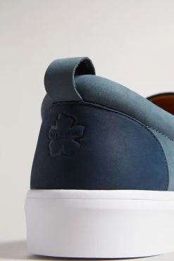 Ted Baker Simmon Navy Blue Nubuck Casual Elastic Sneakers -tedbaker Shop Online unnamed file 3491