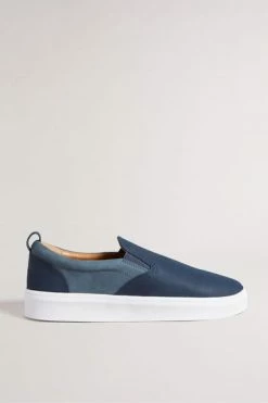 Ted Baker Simmon Navy Blue Nubuck Casual Elastic Sneakers -tedbaker Shop Online unnamed file 3492
