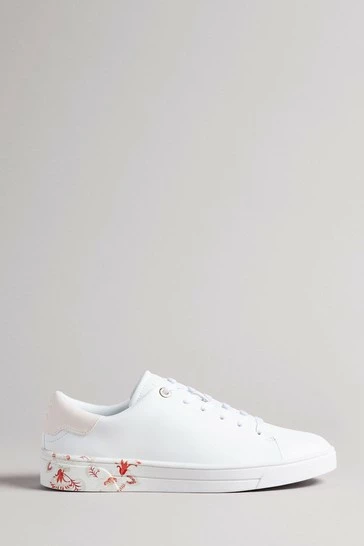 Ted Baker White Urbana Retro Flood Nocturnal Trainers 7 Ted Baker White Urbana Retro Flood Nocturnal Trainers - Image 5