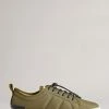 Ted Baker Mens Green Oliver Recycled Nylon Low-Top Sneakers