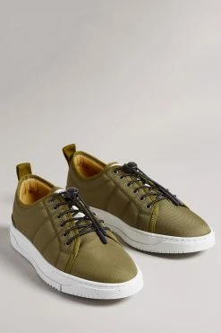 Ted Baker Mens Green Oliver Recycled Nylon Low-Top Sneakers 8 Ted Baker Mens Green Oliver Recycled Nylon Low-Top Sneakers -tedbaker Shop Online unnamed file 3571