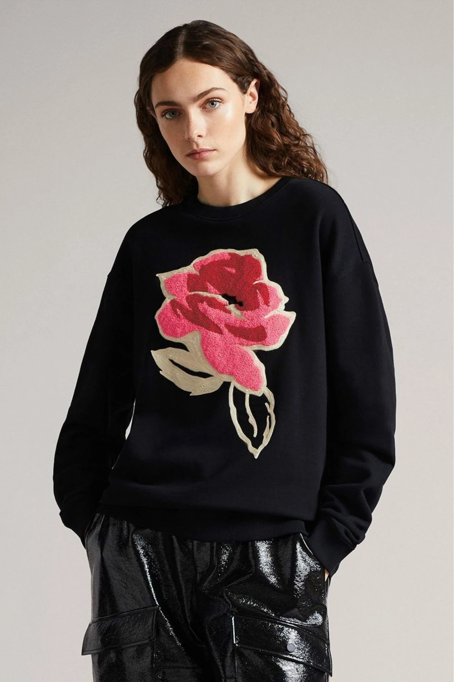 Ted Baker Floesa Black Flower Sweatshirt 3 Ted Baker Floesa Black Flower Sweatshirt