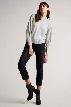 Ted Baker Dk-Grey Nicci Sleeve Detailed Sweater -tedbaker Shop Online unnamed file 3747