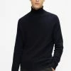 Ted Baker Blue Hansan Textured Crew Neck Sweater