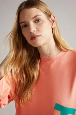 Ted Baker Pink Romana Coral Cropped Sweat With 3/4 Sleeve -tedbaker Shop Online unnamed file 3779