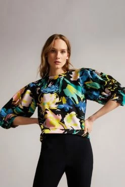 Ted Baker Ragnila Black Large Sleeve Sweat Top -tedbaker Shop Online unnamed file 3787