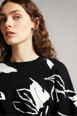 Ted Baker Black Ruthii Cropped Knitted Sweater -tedbaker Shop Online unnamed file 3791