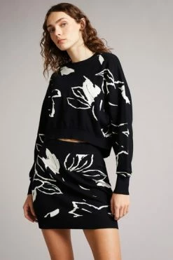Ted Baker Black Ruthii Cropped Knitted Sweater -tedbaker Shop Online unnamed file 3793