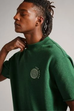 Ted Baker Shandon Green Short Sleeve Relaxed Fit Sweater -tedbaker Shop Online unnamed file 3804
