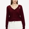 Ted Baker Red Abiygal Merino Edit V-Neck Top