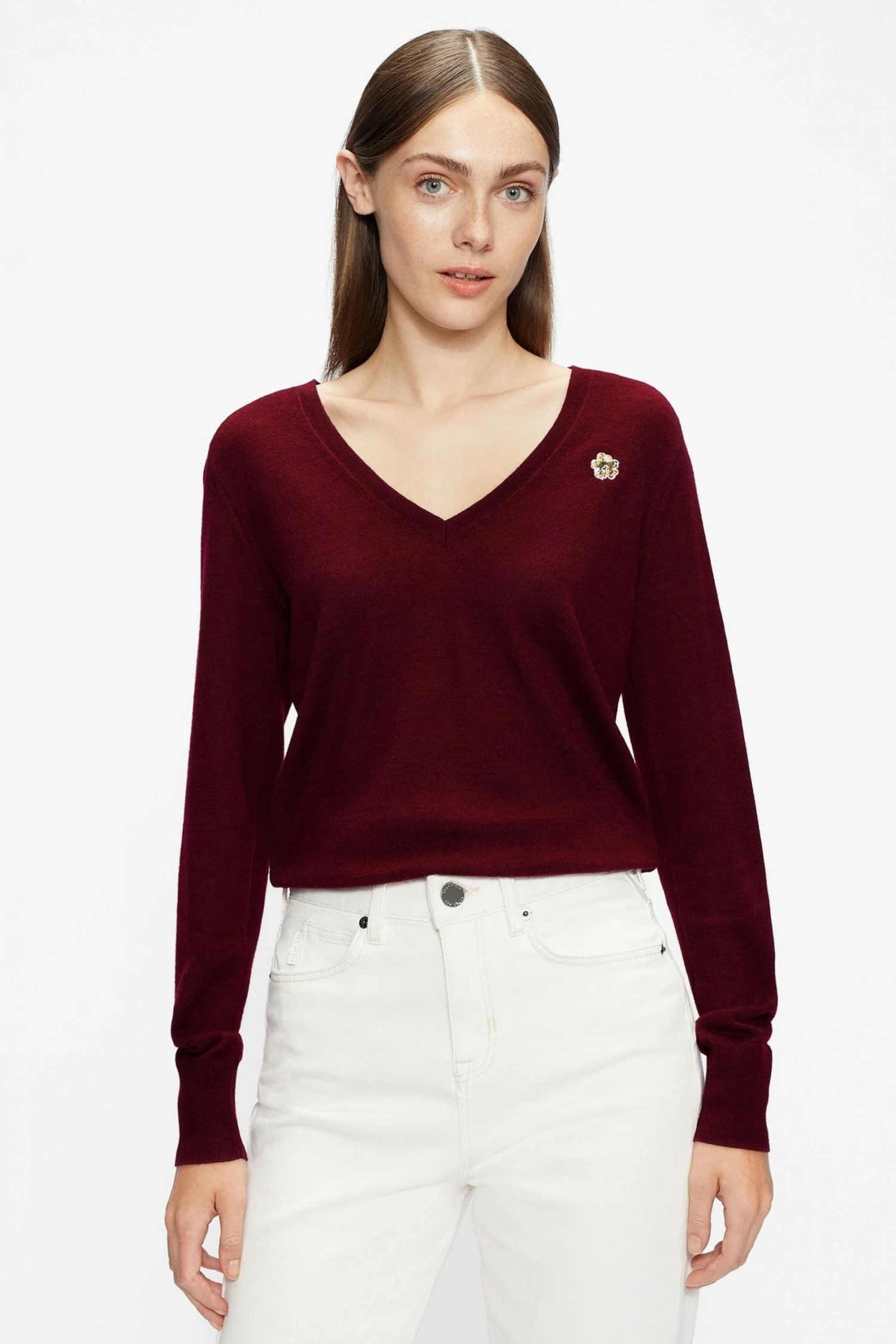 Ted Baker Red Abiygal Merino Edit V-Neck Top 3 Ted Baker Red Abiygal Merino Edit V-Neck Top