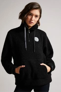 Ted Baker Ileanas Black Funnel Neck Sweatshirt -tedbaker Shop Online unnamed file 3857