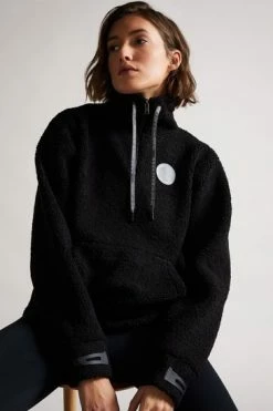 Ted Baker Ileanas Black Funnel Neck Sweatshirt -tedbaker Shop Online unnamed file 3859