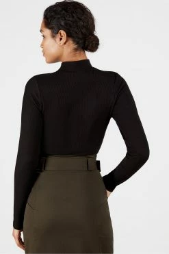 Ted Baker Black Stormix Long Sleeve Rib Top -tedbaker Shop Online unnamed file 3884