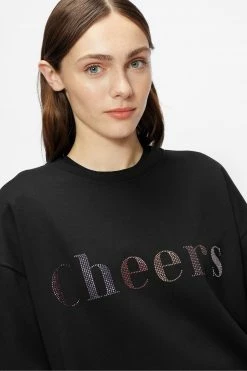 Ted Baker Black Zarah Cheers Sweatshirt -tedbaker Shop Online unnamed file 3903