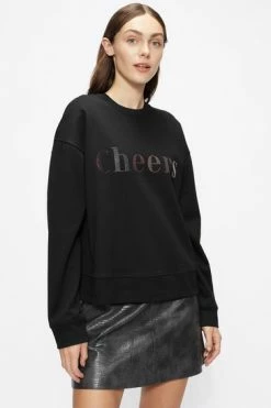 Ted Baker Black Zarah Cheers Sweatshirt -tedbaker Shop Online unnamed file 3906