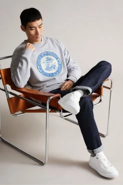 Ted Baker Elbe Grey-Marl Relaxed Fit Graphic Sweatshirt -tedbaker Shop Online unnamed file 3962