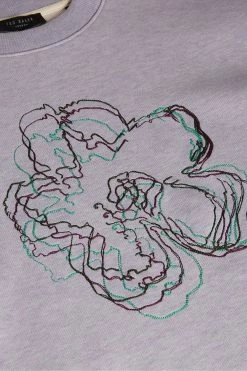 Ted Baker Mens Purple Carick Long Sleeved Embroidered Flower Sweatshirt -tedbaker Shop Online unnamed file 3970