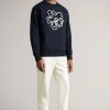 Ted Baker Leswin Navy Blue Relaxed Fit Magnolia Sweatshirt