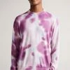Ted Baker Mens Purple Wardour Spray Dyed Crew Neck Sweatshirt