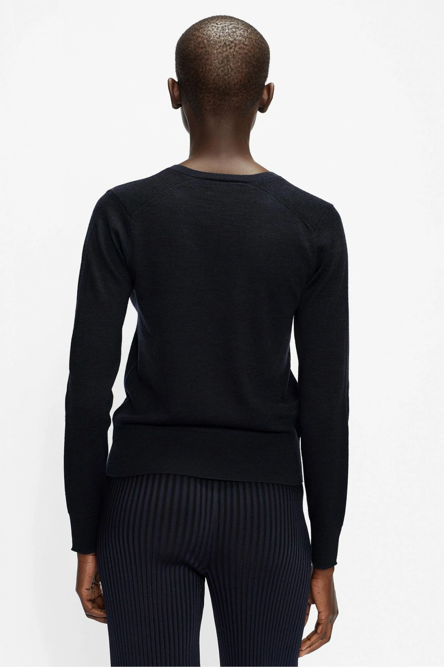 Ted Baker Blue Abiygal Merino Edit V-Neck Sweat Top 4 Ted Baker Blue Abiygal Merino Edit V-Neck Sweat Top - Image 2