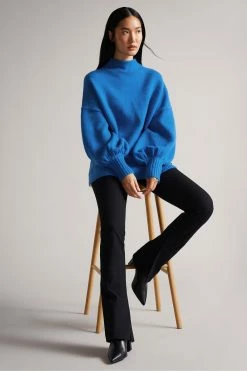 Ted Baker Rruuby Oversized Blue Funnel Neck Sweater -tedbaker Shop Online unnamed file 3993