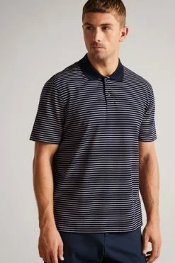 Ted Baker Blue Ravens Short Sleeve Striped Pique Polo Shirt -tedbaker Shop Online unnamed file 4006