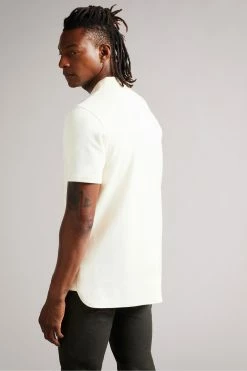 Ted Baker Kelty Natural Short Sleeve Heavy Twill Polo Shirt -tedbaker Shop Online unnamed file 4022