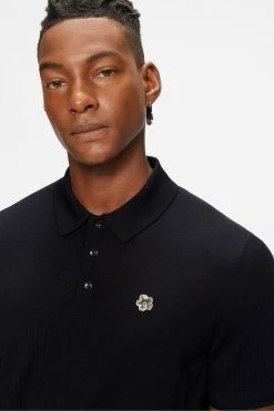 Ted Baker Blue Haworth Short-Sleeve Knitted Polo Shirt -tedbaker Shop Online unnamed file 4029