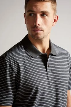 Ted Baker Grey-Marl Ravens Ss Striped Pique Polo Shirt -tedbaker Shop Online unnamed file 4035