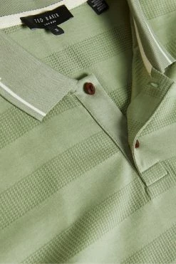 Ted Baker Green Irby Short Sleeve Textured Stripe Polo Shirt -tedbaker Shop Online unnamed file 4041
