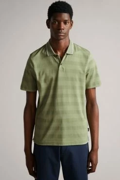 Ted Baker Green Irby Short Sleeve Textured Stripe Polo Shirt -tedbaker Shop Online unnamed file 4043