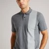 Ted Baker Grey Marl Chiping Short Sleeve 'T' Print Polo Shirt