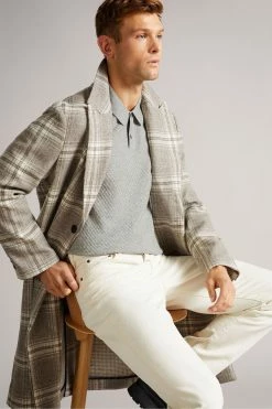 Ted Baker Grey Marl Nixan Knitted Textured Polo Shirt -tedbaker Shop Online unnamed file 4058