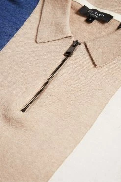 Ted Baker Cream Vertical Striped Merino Wool Polo Shirt -tedbaker Shop Online unnamed file 4064