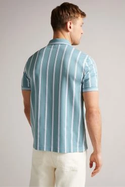 Ted Baker Men's Blue Kimbell Short Sleeve Striped Polo Shirt -tedbaker Shop Online unnamed file 4071