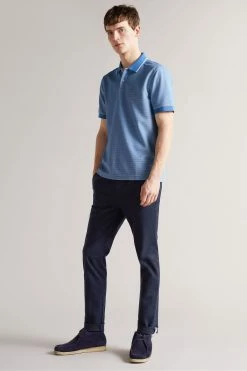 Ted Baker Ellerby Blue Short Sleeve Striped Polo Shirt -tedbaker Shop Online unnamed file 4098
