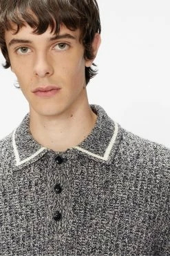 Ted Baker Blue Tames Long Sleeve Mouline Polo Shirt -tedbaker Shop Online unnamed file 4104