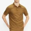Ted Baker Brown Strict Short Sleeve Waffle Textured Polo Shirt