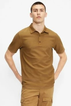 Ted Baker Brown Strict Short Sleeve Waffle Textured Polo Shirt -tedbaker Shop Online unnamed file 4119