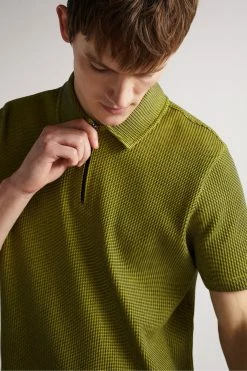 Ted Baker Green Backley Short Sleeve Textured Zip Polo Shirt 13 Ted Baker Green Backley Short Sleeve Textured Zip Polo Shirt -tedbaker Shop Online unnamed file 4129