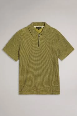 Ted Baker Green Backley Short Sleeve Textured Zip Polo Shirt 14 Ted Baker Green Backley Short Sleeve Textured Zip Polo Shirt -tedbaker Shop Online unnamed file 4130