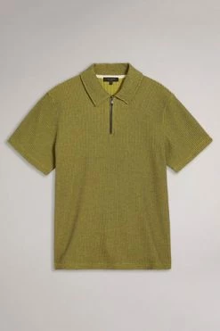 Ted Baker Green Backley Short Sleeve Textured Zip Polo Shirt 17 Ted Baker Green Backley Short Sleeve Textured Zip Polo Shirt -tedbaker Shop Online unnamed file 4133