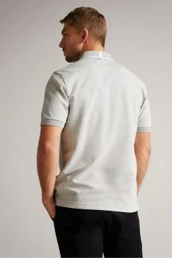 Ted Baker Ellerby Grey Marl Short Sleeve Striped Polo Shirt -tedbaker Shop Online unnamed file 4135
