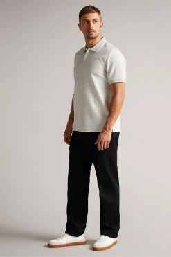 Ted Baker Ellerby Grey Marl Short Sleeve Striped Polo Shirt -tedbaker Shop Online unnamed file 4136