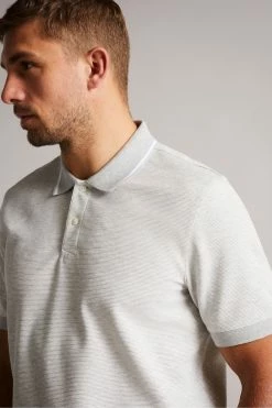 Ted Baker Ellerby Grey Marl Short Sleeve Striped Polo Shirt -tedbaker Shop Online unnamed file 4137